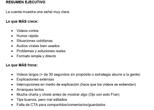 análisis de métricas.